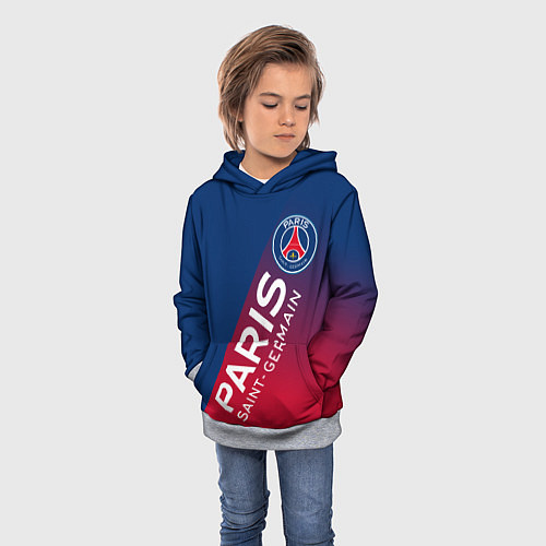 Детская толстовка ФК ПСЖ PARIS SAINT GERMAIN / 3D-Меланж – фото 3