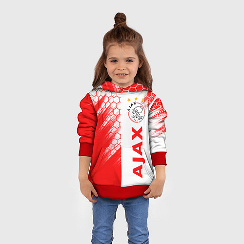 Детская толстовка FC AJAX AMSTERDAM ФК АЯКС / 3D-Красный – фото 4