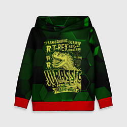 Толстовка-худи детская T-rex Jurassic Динозавр, цвет: 3D-красный