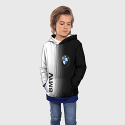 Толстовка-худи детская Black and White BMW, цвет: 3D-синий — фото 2