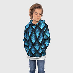 Толстовка-худи детская Чешуя ледяного дракона, цвет: 3D-белый — фото 2