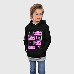 Толстовка-худи детская Black pink eyes, цвет: 3D-меланж — фото 2
