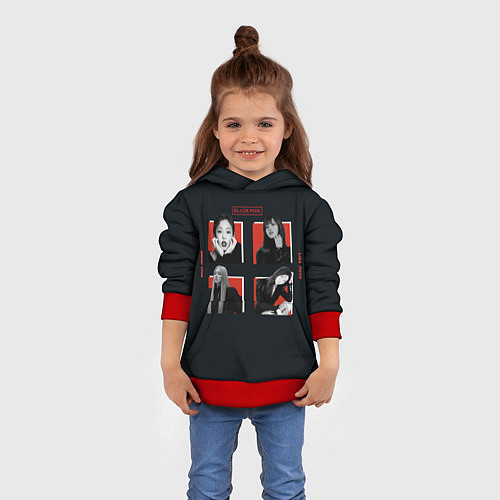 Детская толстовка BLACKPINK Red and black / 3D-Красный – фото 4