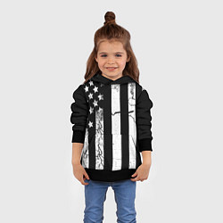 Толстовка-худи детская ЗВЕЗДНО-ПОЛОСАТЫЙ, цвет: 3D-черный — фото 2