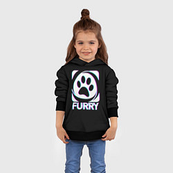 Толстовка-худи детская Furry, цвет: 3D-черный — фото 2