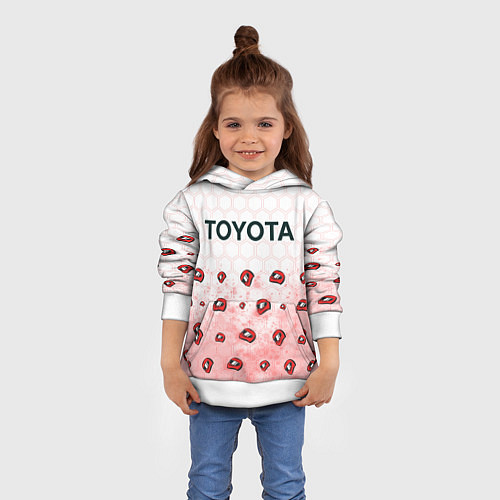 Детская толстовка Тойота - Racing Паттерн / 3D-Белый – фото 4