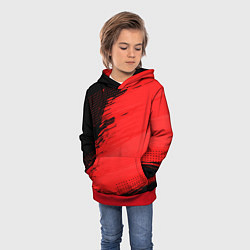 Толстовка-худи детская ЧЕРНО-КРАСНЫЙ ГРАНЖ GRUNGE Z, цвет: 3D-красный — фото 2