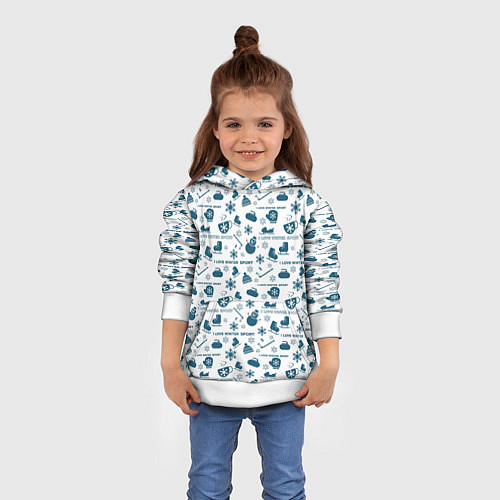Детская толстовка Зимние виды спорта / 3D-Белый – фото 4