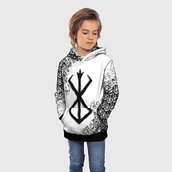 Толстовка-худи детская БЕРСЕРК logo чб, цвет: 3D-черный — фото 2