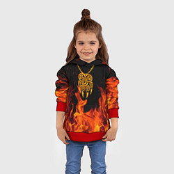 Толстовка-худи детская ПЕЧАТЬ ВЕЛЕСА КУЛОН, цвет: 3D-красный — фото 2