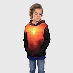 Толстовка-худи детская УТРЕННИЙ РАССВЕТ НАД ОБЛАКАМИ, цвет: 3D-синий — фото 2