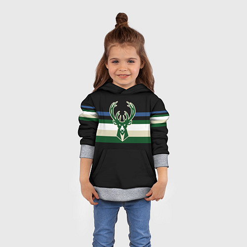 Детская толстовка Milwaukee Bucks форма Statement Edition / 3D-Меланж – фото 4