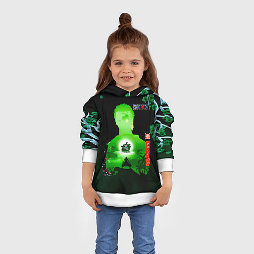 Детская толстовка Зоро One Piece Большой куш / 3D-Белый – фото 4