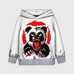 Толстовка-худи детская Злая Кровавая Панда, цвет: 3D-меланж