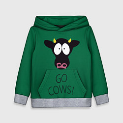 Толстовка-худи детская Go Cows, цвет: 3D-меланж