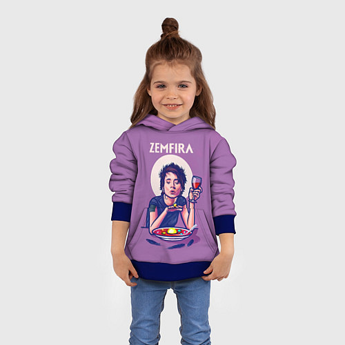 Детская толстовка ZEMFIRA арт ужин / 3D-Синий – фото 4