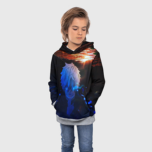 Детская толстовка Сатору гото голубые глаза / 3D-Меланж – фото 3