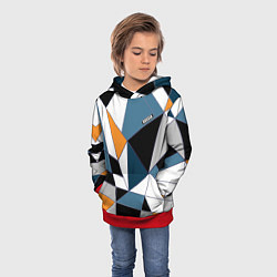 Толстовка-худи детская Геометрический узор, цвет: 3D-красный — фото 2