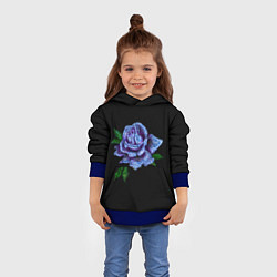 Толстовка-худи детская Сапфировая роза, цвет: 3D-синий — фото 2