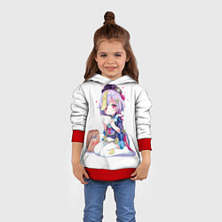 Толстовка-худи детская Ци Ци из Genshin Impact, цвет: 3D-красный — фото 2