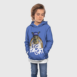 Толстовка-худи детская Big Cat Floppa, цвет: 3D-белый — фото 2