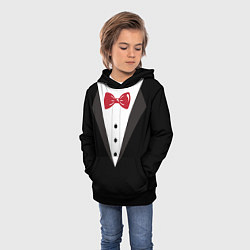 Толстовка-худи детская Смокинг, цвет: 3D-черный — фото 2