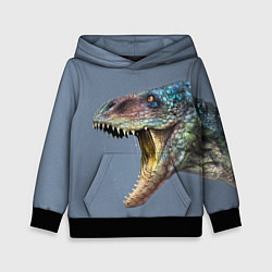 Толстовка-худи детская Хищный динозавр Dino Z, цвет: 3D-черный