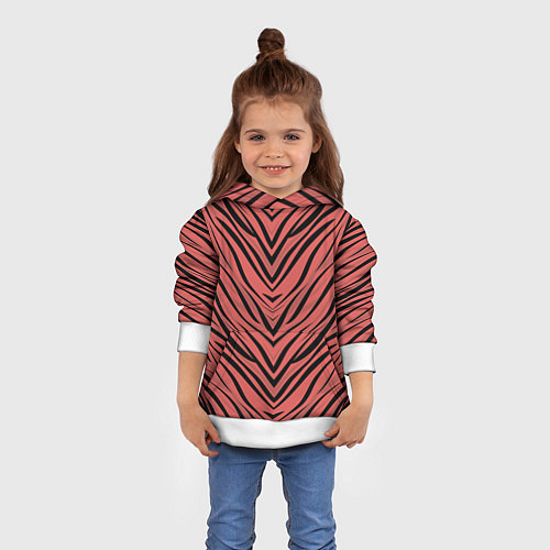Детская толстовка Полосатый тигровый узор / 3D-Белый – фото 4