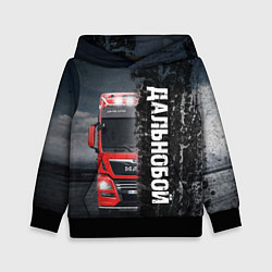 Толстовка-худи детская Дальнобой Red Truck, цвет: 3D-черный