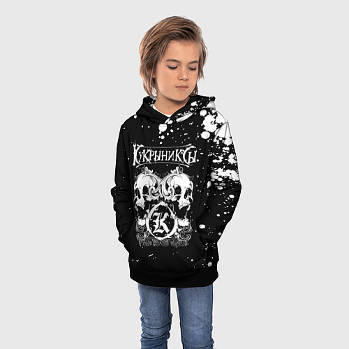 Детская толстовка Кукрыниксы черепа / 3D-Черный – фото 3