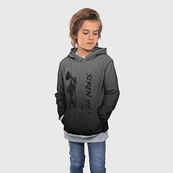 Толстовка-худи детская Gray Siren head, цвет: 3D-меланж — фото 2