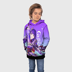 Толстовка-худи детская Genshin Impact, Сёгун Райдэн, цвет: 3D-черный — фото 2