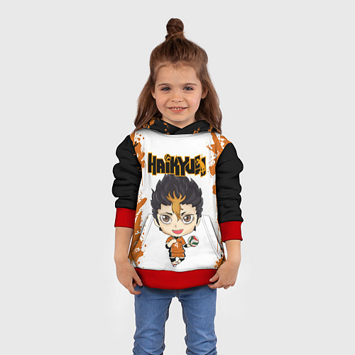 Детская толстовка Юу Нишиноя Nishinoya Yu Z / 3D-Красный – фото 4