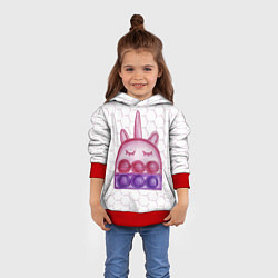 Толстовка-худи детская POP IT ЕДИНОРОГ ПОП ИТ, цвет: 3D-красный — фото 2