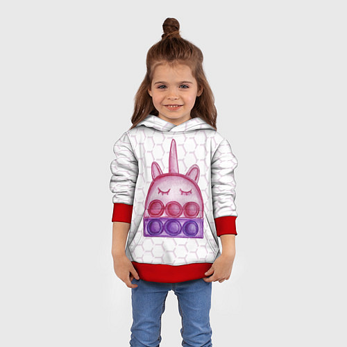 Детская толстовка POP IT ЕДИНОРОГ ПОП ИТ / 3D-Красный – фото 4
