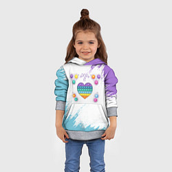 Толстовка-худи детская POP IT HEART, цвет: 3D-меланж — фото 2