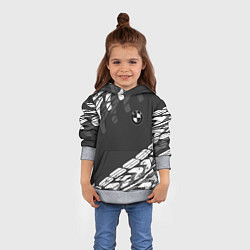 Толстовка-худи детская БМВ BMW TIRE TREAD, цвет: 3D-меланж — фото 2