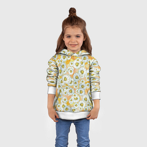 Детская толстовка Раз - ромашка, два - ромашка / 3D-Белый – фото 4