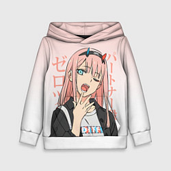 Толстовка-худи детская Zero Two Darling in the Franxx, цвет: 3D-белый