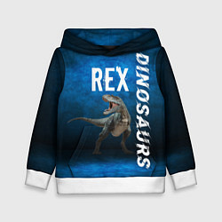 Толстовка-худи детская Dinosaurs Rex 3D, цвет: 3D-белый