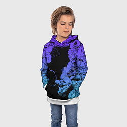 Толстовка-худи детская Дракон Dragon, цвет: 3D-белый — фото 2