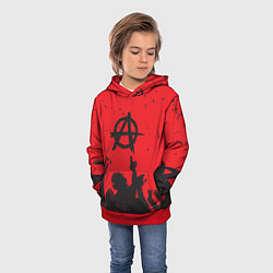 Толстовка-худи детская АНАРХИЯ СВОБОДА Z, цвет: 3D-красный — фото 2