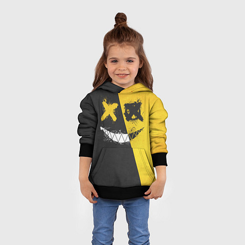 Детская толстовка Yellow and Black Emoji / 3D-Черный – фото 4