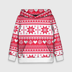 Толстовка-худи детская Новогодний уют, цвет: 3D-белый