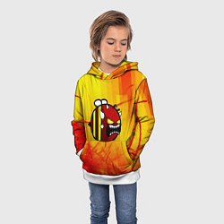 Толстовка-худи детская Geometry Dash: Red Demon, цвет: 3D-белый — фото 2