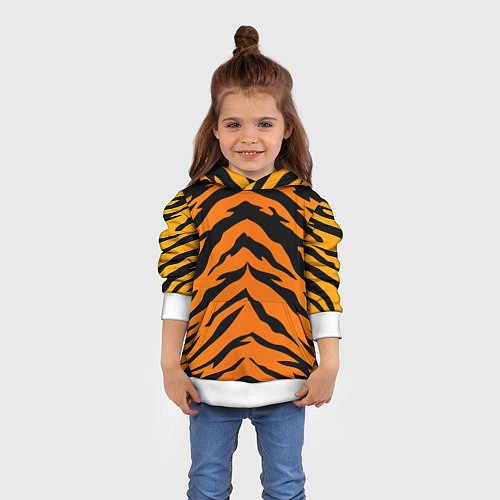 Детская толстовка Шкура тигра / 3D-Белый – фото 4