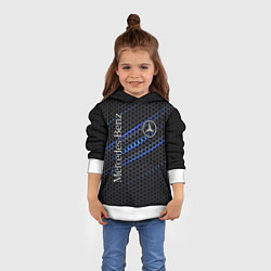 Толстовка-худи детская MERCEDES LOGO NEON, цвет: 3D-белый — фото 2