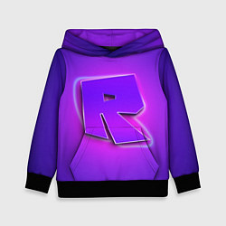 Толстовка-худи детская ROBLOX NEON LOGO РОБЛОКС, цвет: 3D-черный
