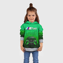 Толстовка-худи детская BMW GREEN STYLE, цвет: 3D-меланж — фото 2