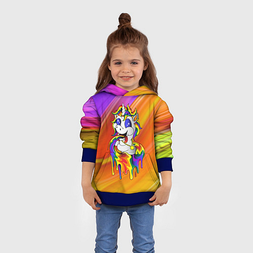 Детская толстовка Единорог Unicorn Rainbow Z / 3D-Синий – фото 4